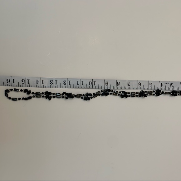 Hematite Magnetic Wrap Bracelet With Black Glass Chip Beads - Picture 8 of 10